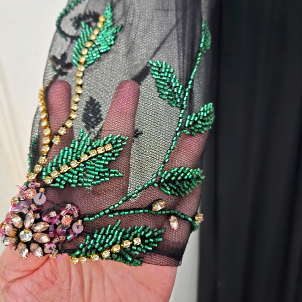 Mac Duggal 67870 Beaded Illusion High Neck Trumpet Gown SZ 6 NWOT - Picture 13 of 14